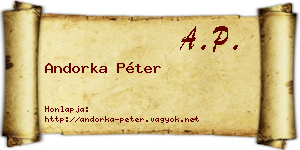 Andorka Péter névjegykártya